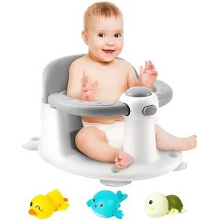 Baby Badesitz - Badewannensitz ab 6 bis 24 monate - Badewannen mit 4-starken Saugnäpfen und 360° Rundumschutz - Baby Bath Seat - Bad Dusche Geschenke für Neugeborene und neue Mütter