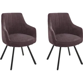 MCA Furniture Esszimmerstuhl Sassello Kunstleder rot 2er Set