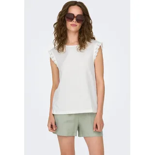 JDY Shirttop »JDYSALVA LIFE S/L CROCHET TOP JRS«, weiß