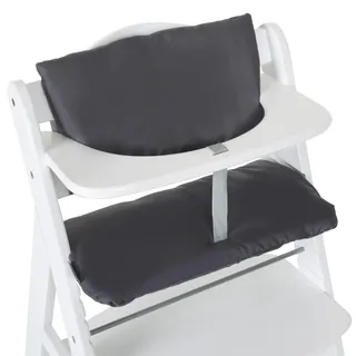 hauck 2-tlg. Deluxe Sitzkissen für Alpha Hochstuhl - Sitzpolster/Sitzauflage/Sitzverkleinerer/Hochstuhlauflage (Grau)