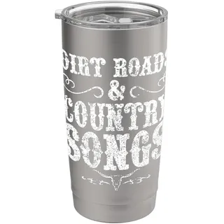 Schotterstraßen und Country-Songs Western Cowgirl Country-Musik Doppelwandiger Edelstahl-Thermobecher
