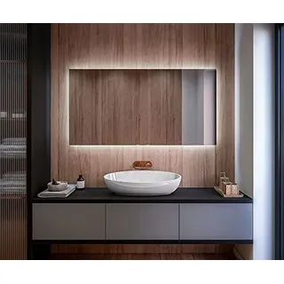 Badspiegel 80x80 cm TAN100 x50, LED, Ohne Rahmen, Beleuchtung | Led Spiegel Bad, 80x80, Badezimmerspiegel Nach Maß, auf Individuelle Bestellung Gefertigt, Modernes Design, Ohne Rahmen