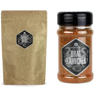 Ankerkraut Magic Dust, 750g im XXL-Beutel, BBQ-Rub Grillmarinade, Gewürzmischung zum Zubereiten von Fleisch & Brathähnchen, 200g im Streuer, BBQ-Rub Grillmarinade