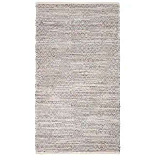 Homescapes Lederteppich gewebt mit Rautenmuster 120/180 cm , Leder , Rechteckig , 120x180 cm ,