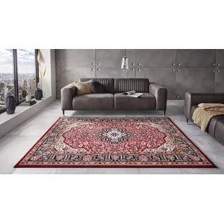 HANSE HOME Nouristan Mirkan Orient Teppich – Wohnzimmerteppich Orientalisch Kurzflor Vintage Orientalischer Teppich für Esszimmer, Wohnzimmer, Schlafzimmer – Rot, 200x290cm