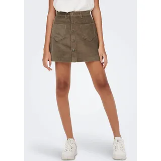 Cordrock ONLY "ONLAMAZING HW CORD SKIRT", Damen, Gr. M (38), braun (cub), Cord, Obermaterial: 100% Baumwolle, unifarben, mini, Röcke Cordrock, Baumwollmischung