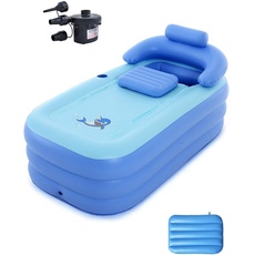 Aufblasbare Badewannen für Erwachsene mit elektrischen Luftpumpen, tragbare zusammenklappbare Badewannen für den Innen- und Außenbereich und Eisbadewannen