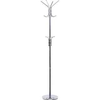 BELIANI Kleiderständer Silber Edelstahl 185 cm Modern Stilvoll Praktisch Freistehend 12 Haken Flur - Silber