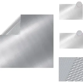 vidaXL Rechteckige Poolabdeckung 600x400 cm PE Silbern - Poolabdeckungen & -unterlagen - Silber