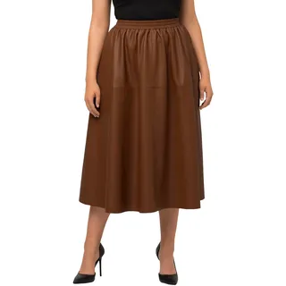 Ulla Popken, Damen, große Größen, PU Rock, wadenlang