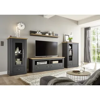 OTTO home Home »Westminster BESTSELLER!« Set, Vitrine, Lowboard, Kommode, Wandregal, 4 Stk. tlg., grau