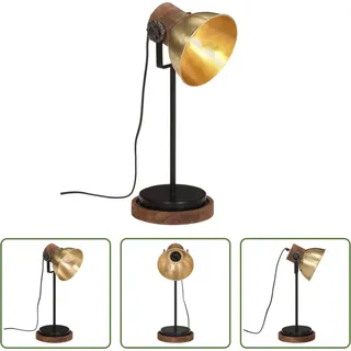 The Living Store Schreibtischlampe 25 W Antik-Messing 17x17x50 cm E27 - Braun
