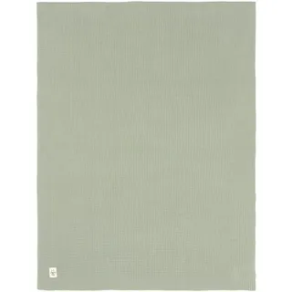 LÄSSIG Babystrickdecke Kuscheldecke Babydecke gestrickt 100% Bio Baumwolle GOTS/Knitted Blanket light mint