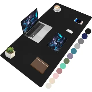 Niviy Schreibtischunterlage Leder,XXL Mousepad,Büro Tischunterlage,Rutschfest PU Office Mauspad Wasserdicht Schreibunterlage Für Büro,Home und Laptop 120X60CM,Schwarz Rutchfeste Wildleder