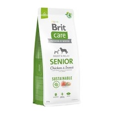 12kg Pui și insecte Sustainable Senior Brit Care Hrană uscată câini