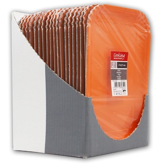 Packung mit 20 rechteckigen Tabletts aus laminiertem Karton, hergestellt in Italien, Größe 21 x 29 cm, insgesamt 40 Stück, Farbe: Orange