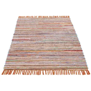 carpetfine Kelim Chindi Wendeteppich 120 x 170 cm Orange