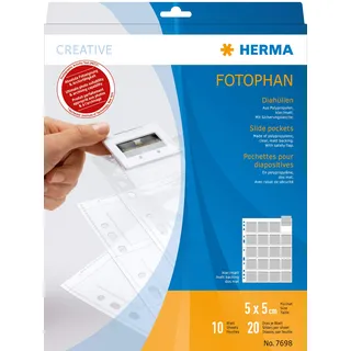 Herma Diahüllen für Kleinbild-Dias, Folie klar/matt, 10 Hüllen