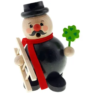 Hess Holzspielzeug 40006 - Kugelräuchermann aus Holz, Räucherfigur Glücksbringer, ca. 12 cm, Dekoration für die Advents- und Weihnachtszeit aus dem Erzgebirge