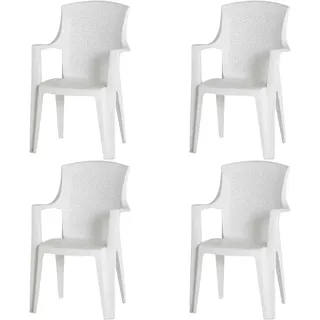 PROGARDEN Gartensessel Eden 62 x 60 x 89 cm weiß 4 St.
