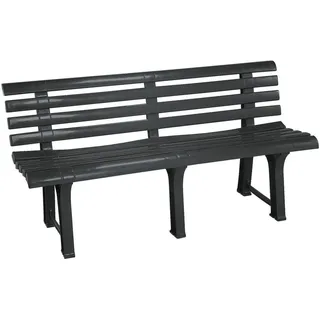 Gartenbank , Anthrazit , Kunststoff , 145x74x49 cm , Made in Italy , Gartenmöbel, Gartenbänke, Gartenbänke