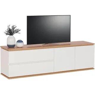 Xora Lowboard , Weiß, Eiche Artisan , Holzwerkstoff , 1 Fächer , 2 Schubladen , 184x54x42 cm , Typenauswahl, Beimöbel erhältlich, stehend , Wohnzimmer, TV Möbel, Lowboards, Lowboards stehend