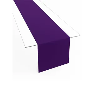 Tischläufer aus Minimate Gewebe. Modern, glatt, breiter Saum, bügelfrei, strapazierfähig, waschbar bis 60°C, trocknergeeignet. Küche und Wohnzimmer. Größe und Farbe wählbar. (Lila, 40 x 180)
