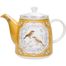 London Pottery Teekanne in Glockenform mit Teesieb für losen Tee, 1 l, Vogel
