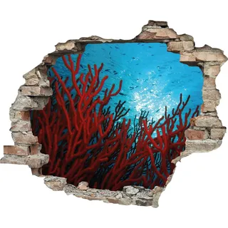 Queence »Korallen« Wandsticker, Wandbild, selbstklebend, 3D, Wanddurchbruch,