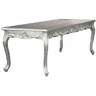Casa Padrino Barock Esstisch Silber 160cm - Esszimmer Tisch - Möbel Esstisch - Silber