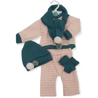 Trainingsanzug mit Streifen, Rosa und Beige, Schal und Peucos, grüne Wolle, Ref: 5047-22