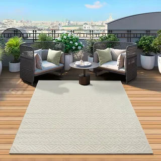 Mia's Teppiche "Zoey – hochwertiger Wohnzimmer Schlafzimmer Teppich - Creme - in 120 x 160 cm aus Polypropylen