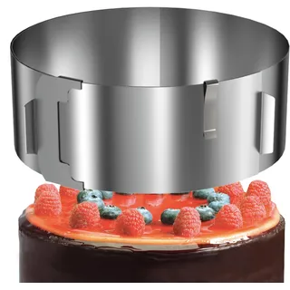 4smile Tortenring verstellbar hoch 7,5 cm | Edelstahl Backring verstellbar 16-30 cm - Formstabile Tortenform mit Arretierung zum Backen und für die Torten-Zubereitung