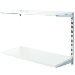 Biedrax Wandregal - Anbauregal 50 x 60 x 50 cm, Farbe silber - 2 Fachboden grau