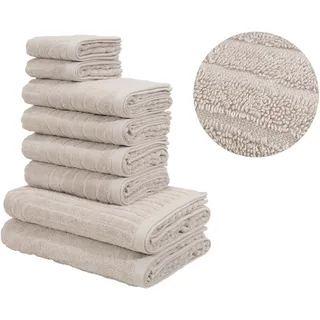 OTTO home Handtuchset Ognon 8-tlg. hellgrau