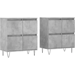 Sideboards 2 Stk. Betongrau Holzwerkstoff - Grau