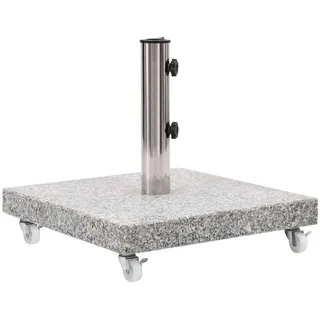 vidaXL Sonnenschirmständer Granit 30 Kg Quadrat Grau , Stein , 45x45 cm , Sonnenschutz, Sonnenschirmständer