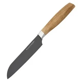 Echtwerk Santokumesser aus hochwertigem Stahl, Küchenmesser, Kochmesser, Allzweckmesser, Spezialstahl, Griff aus Akazienholz, Klingenlänge: 15 cm, Black-Edition