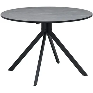 Mid.you Esstisch , Grau , Metall, Holzwerkstoff , rund , Flachrohr , 110x76x110 cm , Esszimmer, Esstische, Esstische rund