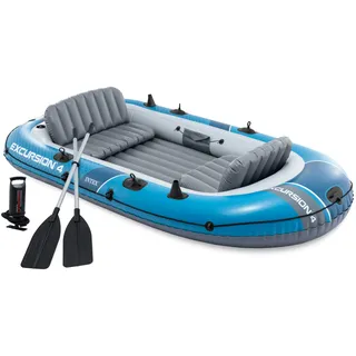 Intex Schlauchboot INTEX "Excursion 4 Boot-Set für 4 Personen", blau, KleinbooteB:165cm H:43cm L:315cm, Kunststoff, Schlauchboot, B:165cm H:43cm L:315cm