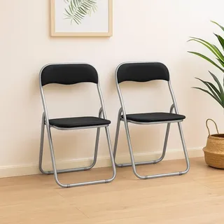 Dmora Klappstuhl Marbella Schwarz 2er-Set, gepolstert