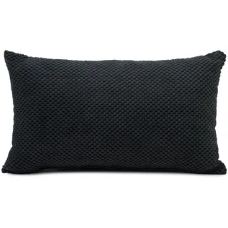 Gözze - Kissen Sven, Dekokissen in genoppter Optik, Weiches Sofakissen mit Füllung, 100% Polyester, 30 x 50 cm - Schwarz