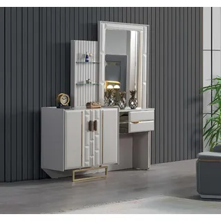 Schminktisch mit Spiegel Schlafzimmer Neu Luxus Möbel Design Einrichtung - Weiß