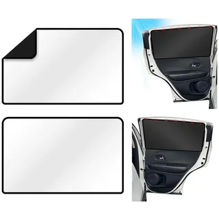 URAQT Sonnenschutz Auto, 2er Set Silber Hinten Seitenscheibe Auto Sonnenschutz Baby Kinder, Magnetisch Sonnenblende Auto mit UV Schutz Hitzeschutz, Autofenster Sonnenschutz Verdunkelung Fenster
