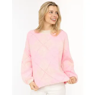 Zwillingsherz Strickpullover Soft Argyle Rosa One Size