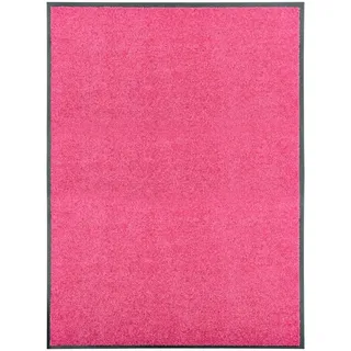 vidaXL Fußmatte Waschbar Schmutzfangmatte Türmatte Fußabtreter Schmutzmatte Schmutzfangläufer Sauberlaufmatte Innen Außen Rosa 90x120cm