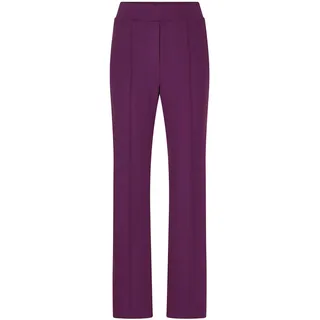 Chinohose GOLDNER "Kurzgröße Weite Stoffhose VERA mit Biesen", Damen, Gr. 20, K-Gr, pink (beere), Obermaterial: 50% Polyamid PA. 45% Viskose CV. 5% Elasthan EL., weit, Hosen Chinohose, Verdeckte Reißverschluss Optik