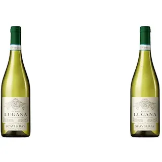SCAVI & RAY CA' Scavi Lugana Weißwein DOC (1 x 0,75l) - Italienischer Wein - Weiß - Rebsorte Trebbiano di Lugana - floral, fruchtig und trocken - Perfekt zu Kalb, Fisch und Käse (Packung mit 2)