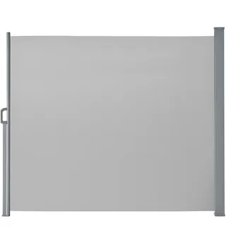 Seitenmarkise für Balkon und Terrasse, mit Bodenmontage, Sichtschutz, Sonnenschutz, Seitenrollo 180 x 300 cm, Hellgrau