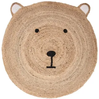 Atmosphera Créateur d'intérieur Bär Rund Kinderteppich 100 x 100 cm Beige